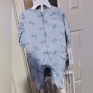 Calvin Klein Light Blue Footprint One Piece